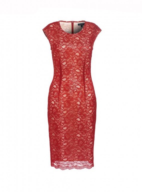 Jaeger Lace Overlay Shift Dress