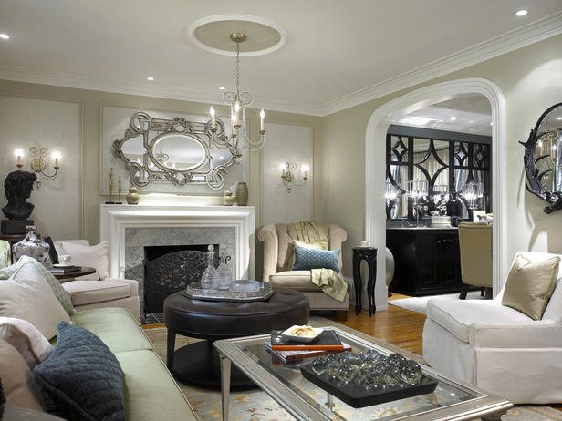 Living Room Design with Black and White Gradation