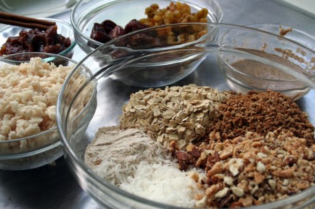 enery bar ingredients close photo