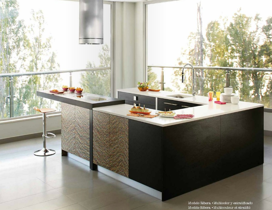 kitchen modern Martica kitchen with amazing lighting designed by studiousness black brown modern kitchen design