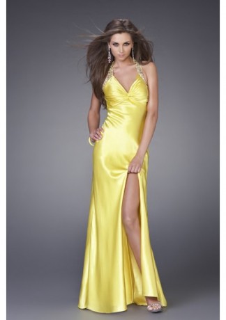 Spring summer evening dresses yellow for women
